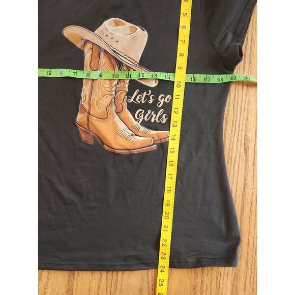 E9 Shein western black " Let's Go Girls" t-shirt - Picture 4 of 5